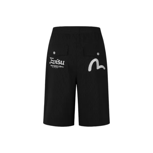 EVISU 2025 Летние Повседневные Шорты Мужские Черные Полосы