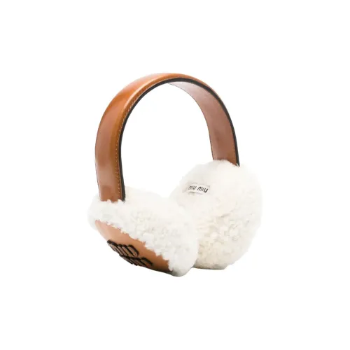 MIU MIU Sheepskin Cow Leather Наушники-подвески Женские CAMEL