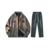 Комплект одежды (Топ в темно-сером цвете + Штаны в винтажном синем цвете)