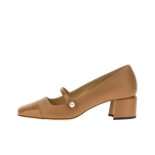 Jimmy Choo Elisa Грубый каблук Туфли Мэри Джейн 4,5 см Женские Коричневый