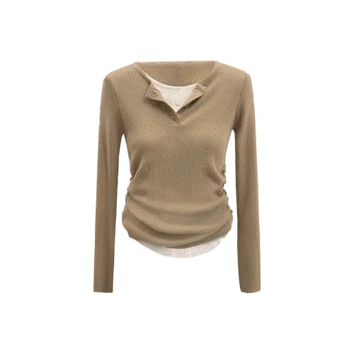 SIBAISHE Хаки и Белый Женский Трикотаж