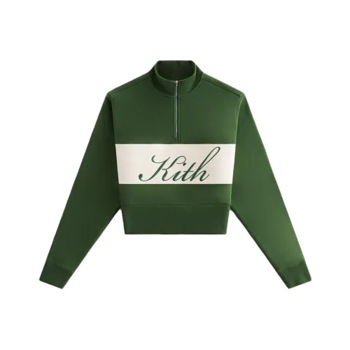 Kith Женская AW23 Осенне-Зимняя Коллекция Зеленые Женские Свитшоты