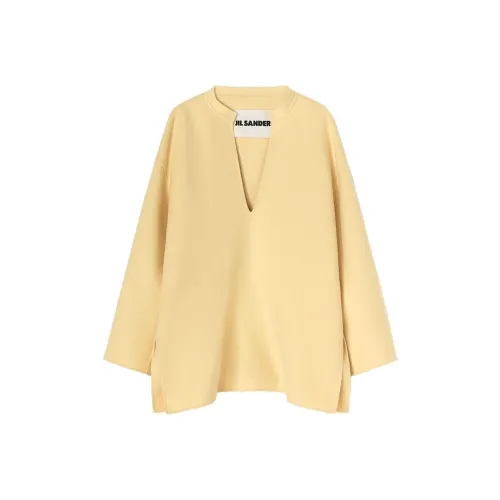 JIL SANDER Желтые Женские Кашемировые Свитеры