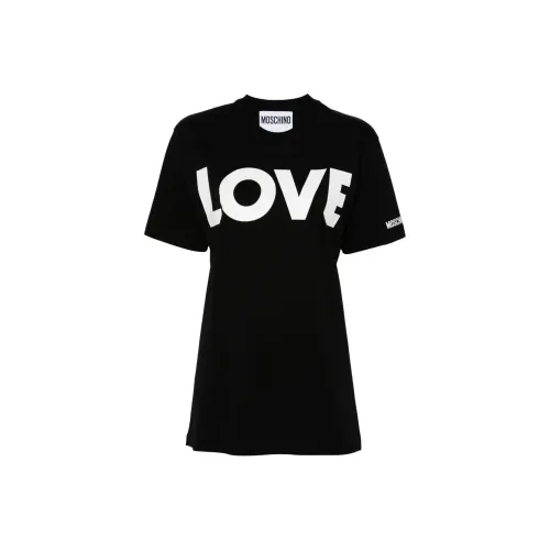 MOSCHINO Т-рубашка с оборванным рукавом женская черная