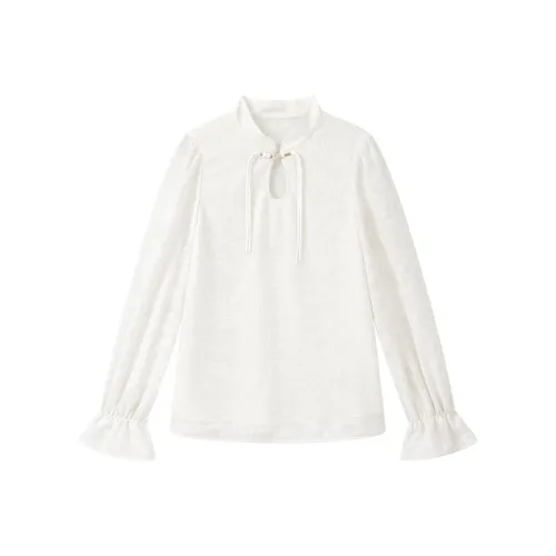 Yu Qianwen Экрю Женские Рубашки