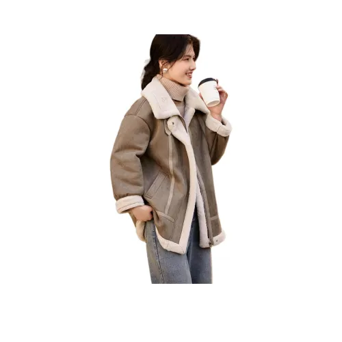 XWI Куртки Пальто Женские Верблюжий Серый