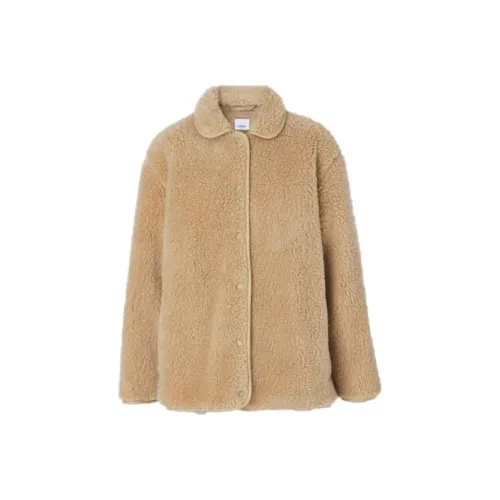 Burberry Вельвет Воротник Куртки и Пальто Женские Коричневый 80444131