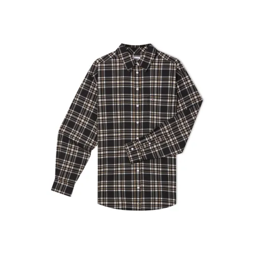 Tommy Hilfiger Длинный рукав рубашка женский черный серый белый клетка