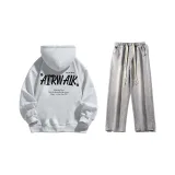 Set (Премиум Серый Флис-На Подкладке + Светло-Синие Джинсы)