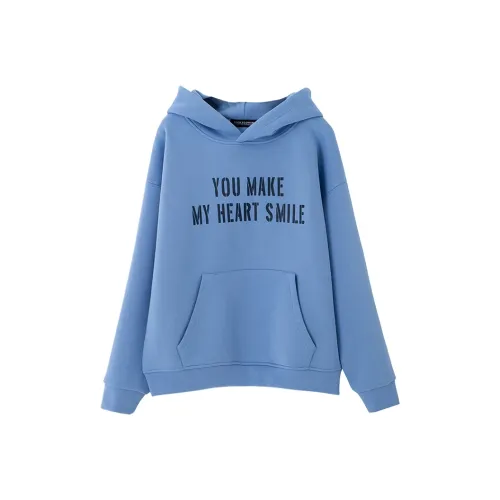 SOON FLOWER Толстовка Корейский стиль Женская Детская Синяя