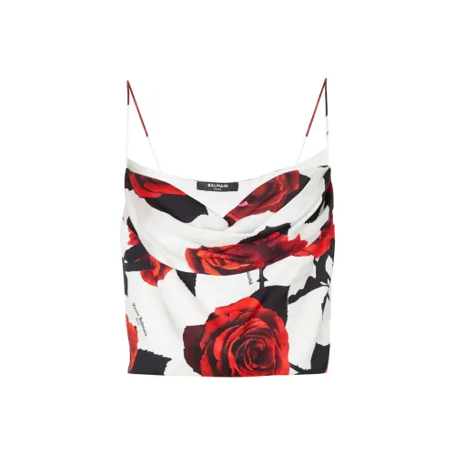 BALMAIN SS24 Топ на бретелях Женский Белый