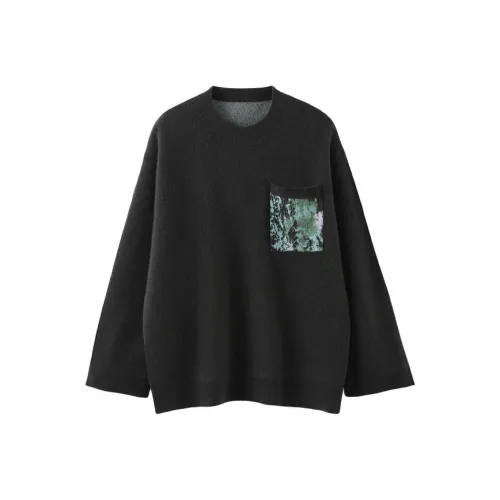 MAIGRE SIMHAT Кашемир Свитер Женские Передний Черный + Задний Яшма