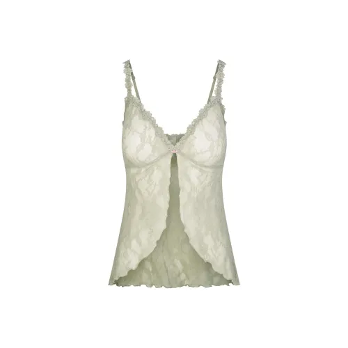 SKIMS Эластичный Кружево BABYDOLL Топ Топ на бретелях Женские Тальк Тальк