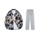Set (Watercolor Shirt + Gray Casual Pants)  
Комплект (Акварельная рубашка + Серые повседневные штаны)