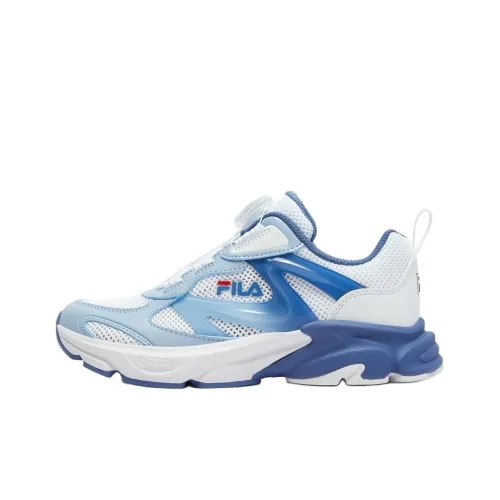 FILA KIDS Устойчивый к истиранию Легкий Амортизирующий Низкий Топ Детская Беговая Обувь Белый Небесно-Синий