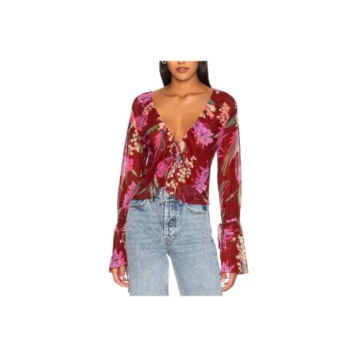 FREE PEOPLE Женские Рубашки Красного Цвета