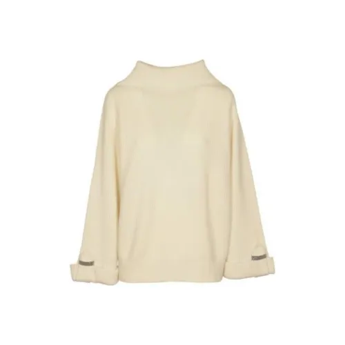 Brunello Cucinelli Белый Женские Кашемировые Свитеры