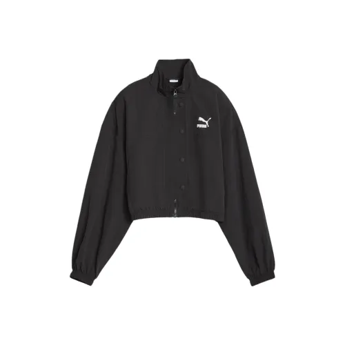 PUMA DARE TO Женская укороченная ткань вязаная куртка черная