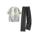 Серый топ + черный низ