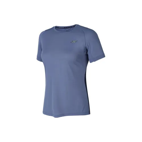 Skechers T-Shirt Женская Светлый Бархат Синий
