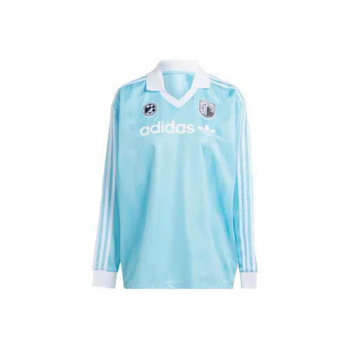 Adidas Originals Т-рубашка с рукавом-трубой женская кришталево-синий