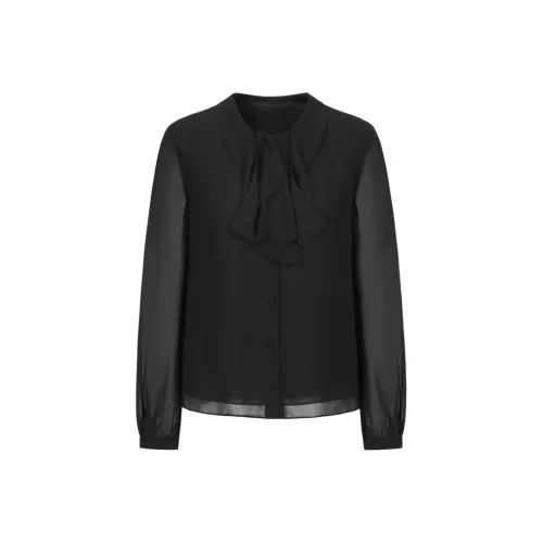 JZ. ANNAKRO Рубашка Женская Без рисунка Черная