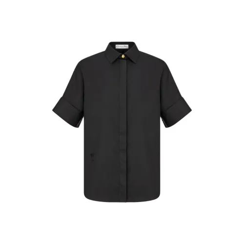 DIOR Короткий рукав Блоуз Рубашка Женская Черная