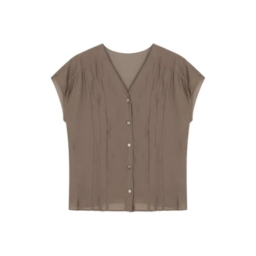 IHIMI Рубашка Женская Темно-Кофейная