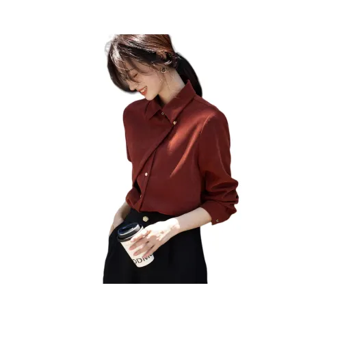 Mo Han Yi Mei Рубашка Женская Бордовая