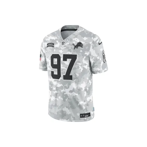 nike Dri FitNFL FW24 Aidan Hutchinson Detroit Lions Salute To Service Регби Джерси Мужской Белый