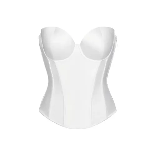 SKIMS Romance Satin CORSET Без бретелей Топ Женские Снег Снег