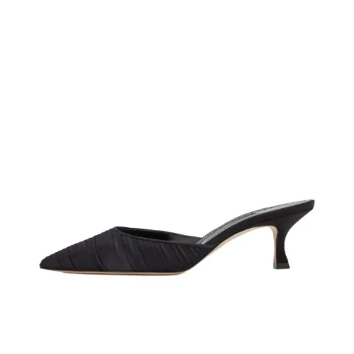 MANOLO BLAHNIK Домашние тапочки 5 см Женские Черные