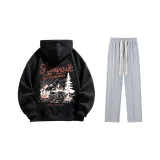 Комплект (Черный стандартный + Серый повседневный штаны)