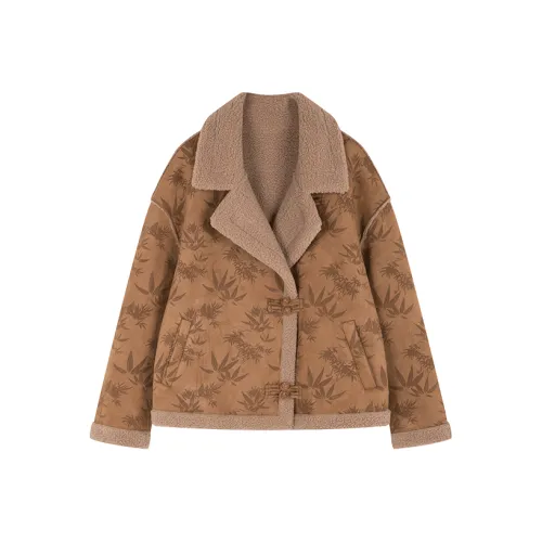 Mo Han Yi Mei Куртки Пальто Женские Карамель