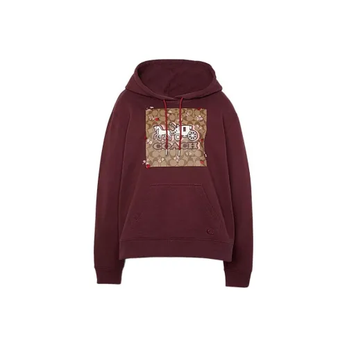 COACH Вишнево-красные Женские Толстовки