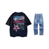 Темно-синий, розовый + винтажный синий