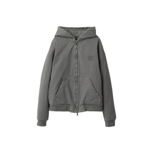 MIU MIU FW23 Куртки и Пальто Женские Серый