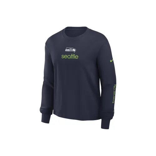 nike NFL Рукав с спущенным плечом T-рубашка Женская Морской синий