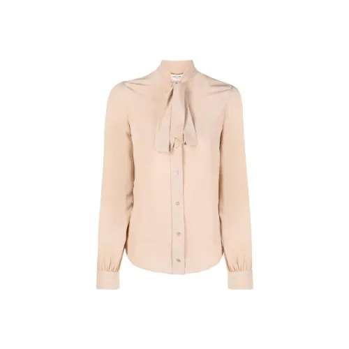 SAINT LAURENT Рубашка Женская Бежевая