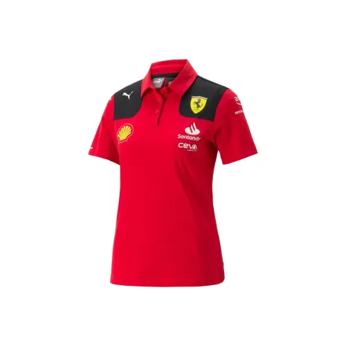 PUMA Scuderia Ferrari 2023 Команда Replica Поло Женские Гоночный красный