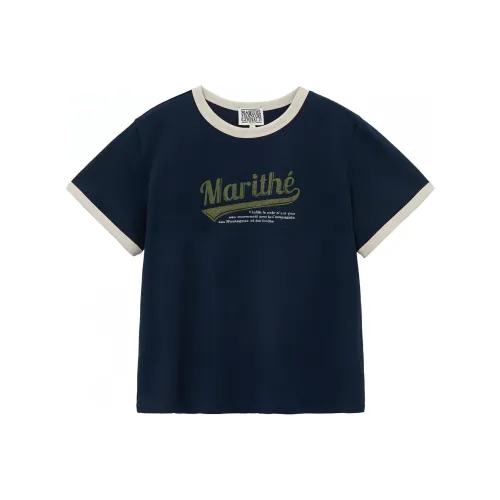 Marithe Francois Girbaud SS24 Стандартная Рубашка Женская Морской Синий