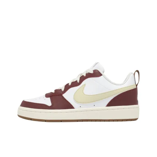 Nike Court Borough Slip Resistant Abrasion Resistant Низкий Топ Детские Скейтбординги Белый Красный