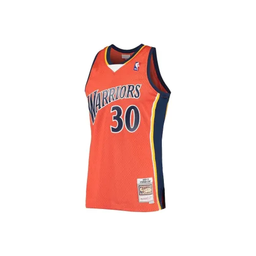 NBA x MITCHELL NESS Golden State Warriors Stephen Curry Баскетбольная Джерси Мужская Оранжевая