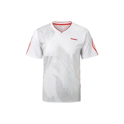 Kawasaki Feitian Series Спортивный и фитнес бадминтон Джерси Мужской Красный Белый