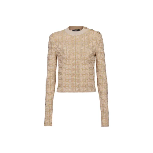 BALMAIN FW24 Трикотаж Женский Бежевый