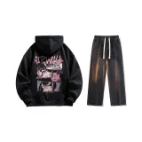 Set (Black Fleece-Lined + Black Jeans)  
Комплект (Черный с флисовой подкладкой + Черные джинсы)