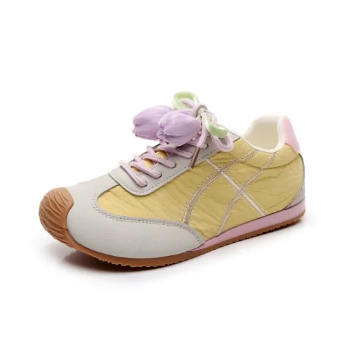 Feiyue Girly Heart Series Повседневный Низкий Топ Желтый Розовый Женский