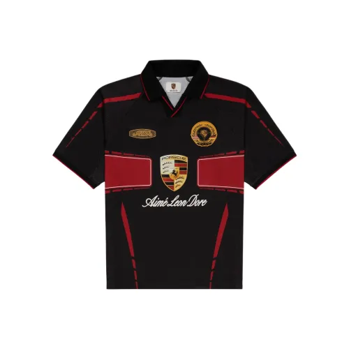 AIME LEON DORE Porsche Collaboration Черный Мужской Футбольный Джерси