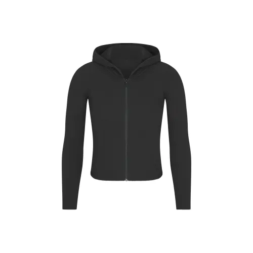 SKIMS FW24 COTTON Collection Хлопок Rib ZIP UP Толстовка Толстовка Женская SOOT Дымчатый Серый