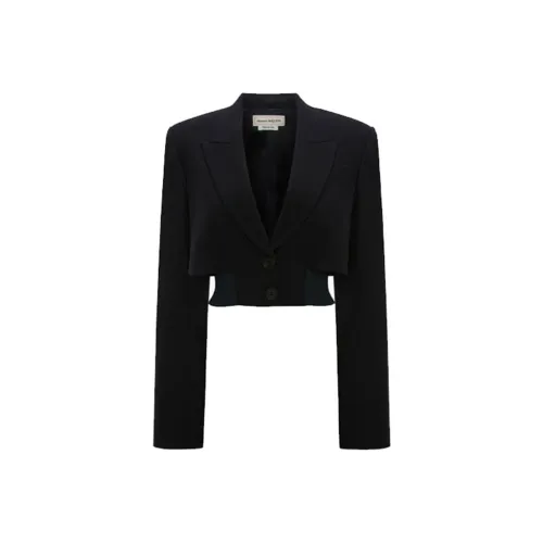 Alexander McQueen Темно-синие Женские Куртки